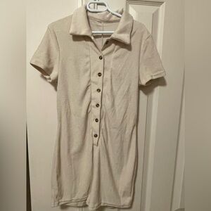 Amazon Cream Short Sleeve Jumpsuit